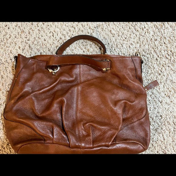 Oversized Cognac Leather Purse - Picture 3 of 5